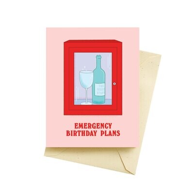Emergency Glass Bday Card
