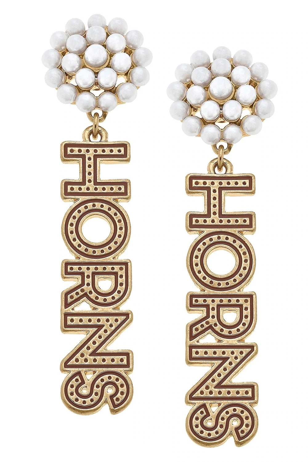 UT Horns Peal Cluster Drop Earrings