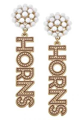 UT Horns Peal Cluster Drop Earrings