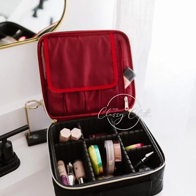 Mega Black Quilted MakeUp Case