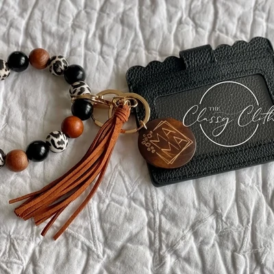 Mama Brown Tassel Keychain Wallet