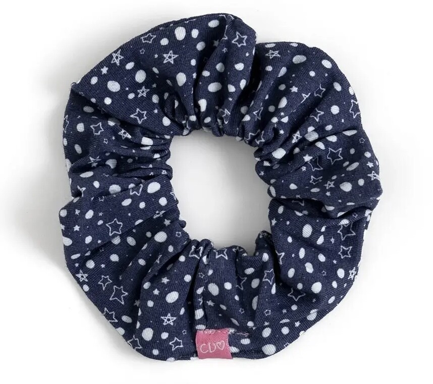 Callie Danille Blue Polka Dots and Stars Scrunchie