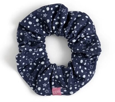 Callie Danille Blue Polka Dots and Stars Scrunchie