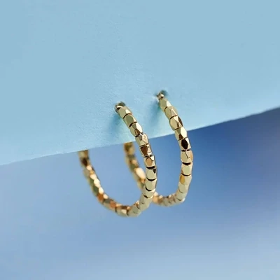 PuraVida Diamond Cut Hoop Earrings