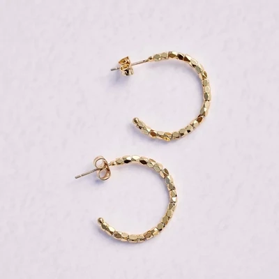 PuraVida Diamond Cut Hoop Earrings