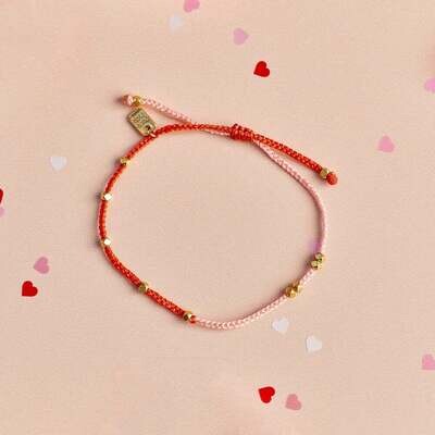 PuraVida Pink/Red Dainty Bracelet 