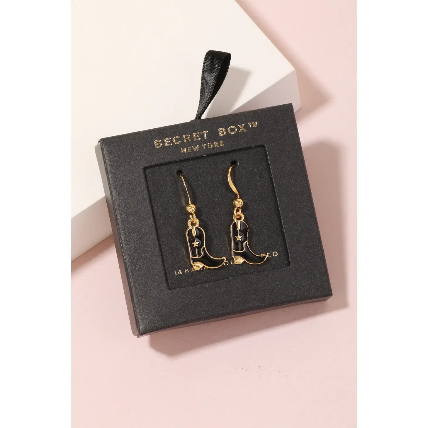 Anarchy Street Black Cowboy Boot Earrings