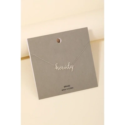 Anarchy Street Howdy Silver Necklace