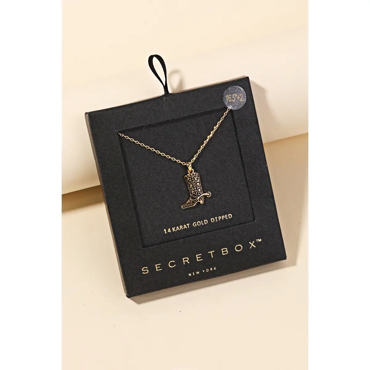 Anarchy Street Gold Cowboy Boot Necklace