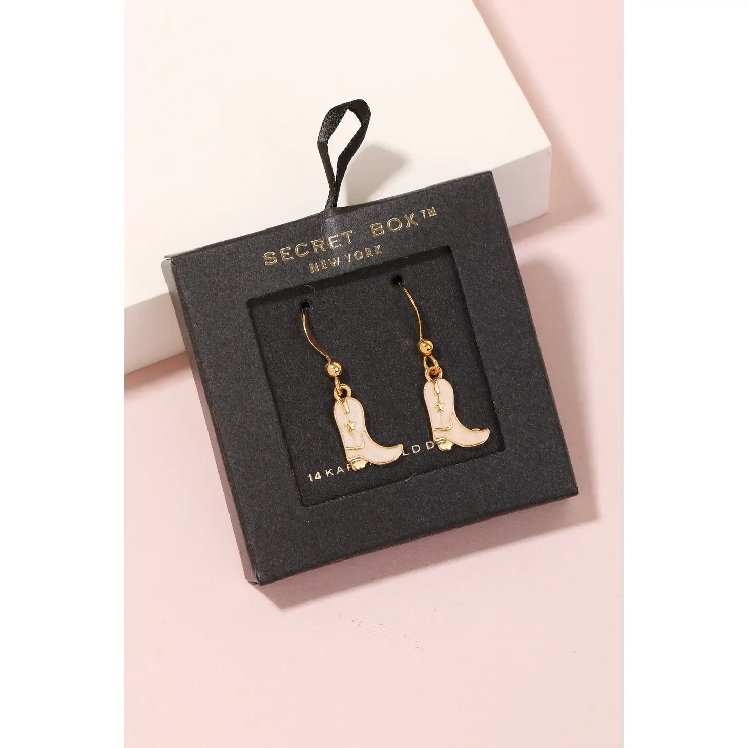 Anarchy Street White CowBoy Boot Earrings