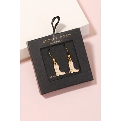 Anarchy Street White CowBoy Boot Earrings