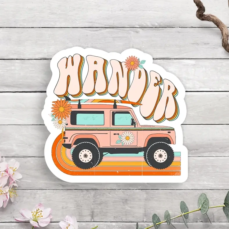 Wander Summer Retro Vinyl Sticker