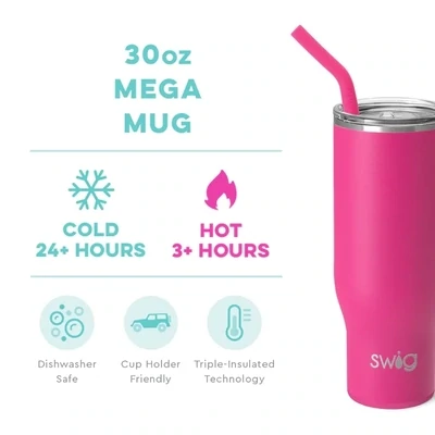 Swig Hot Pink Mega Mug 30oz 