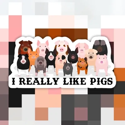 I Really Like Pigs Sticker