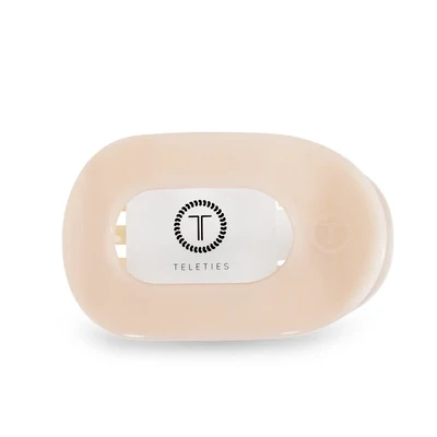 Almond Beige Small Round Flat Clip 