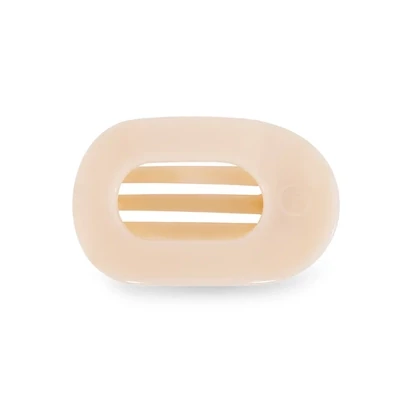 Almond Beige Small Round Flat Clip 