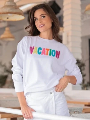 White Vacation Sweatshirt