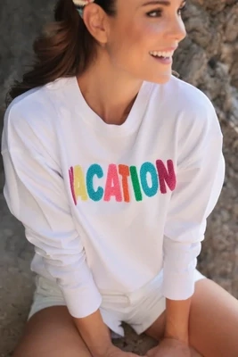 White Vacation Sweatshirt