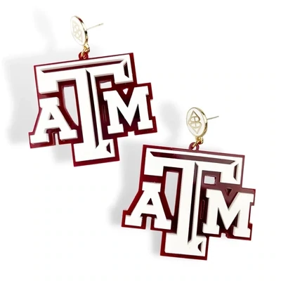 Brianna Cannon Texas A&amp;M White/Maroon Logo Earrings