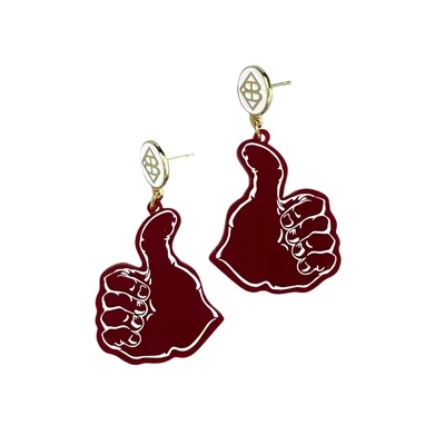 Brianna Cannon Texas A&amp;M Thumbs Up Earrings