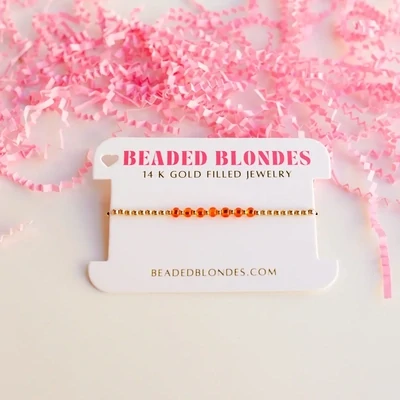 BB Burnt Orange Good Luck Charm Bracelet