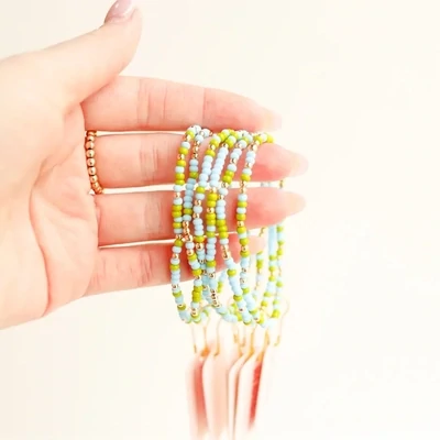 BB Lime Green/Blue Sprinkle Bracelet