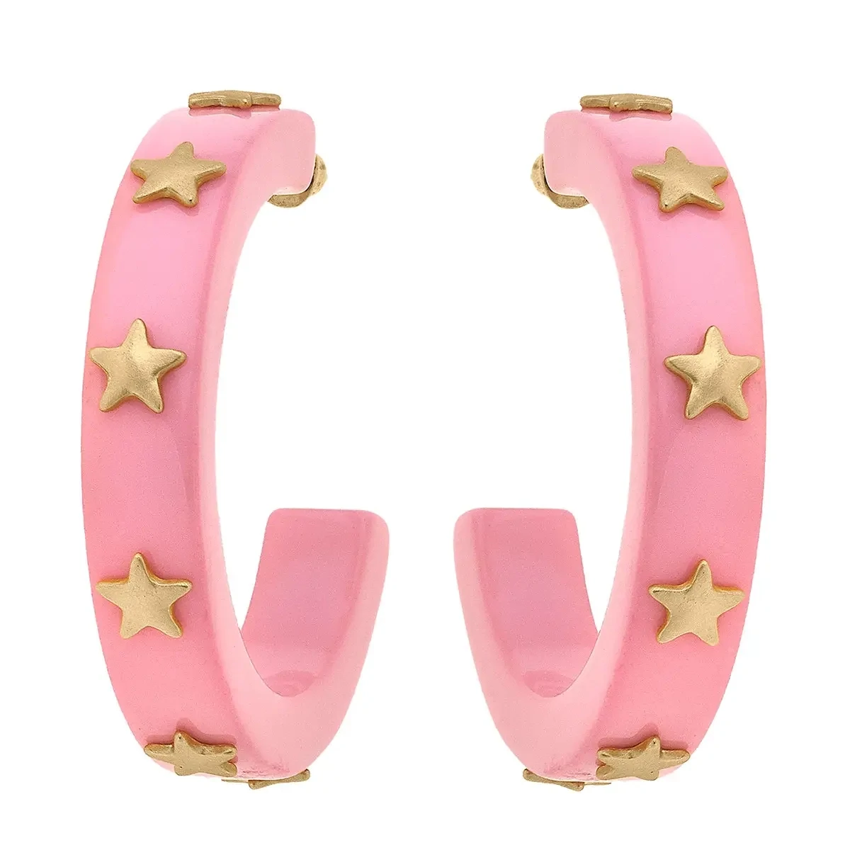 Pink Darla Star Hoop Earrings