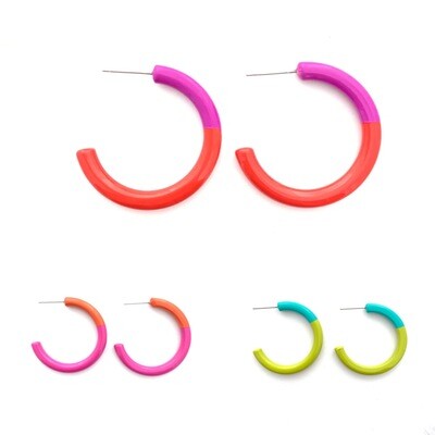 Accessory Jane Color Block Hoop Earrings
