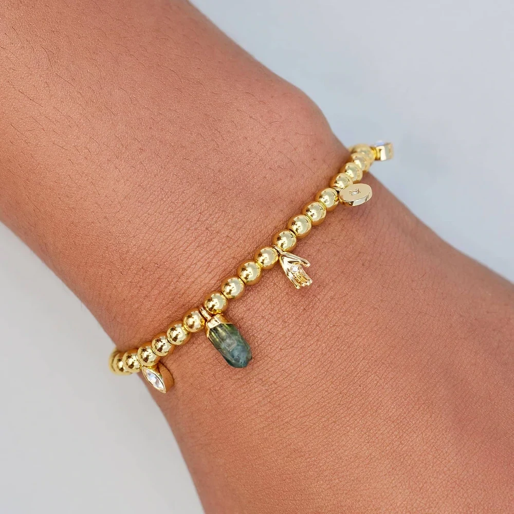 PV Mystics Mixed Charms Gold Stretch Bracelet