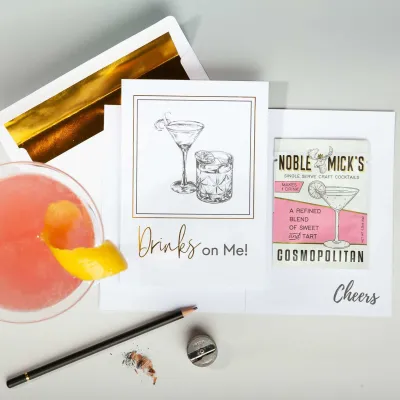 Noble Micks Drinks On Me Greeting Card