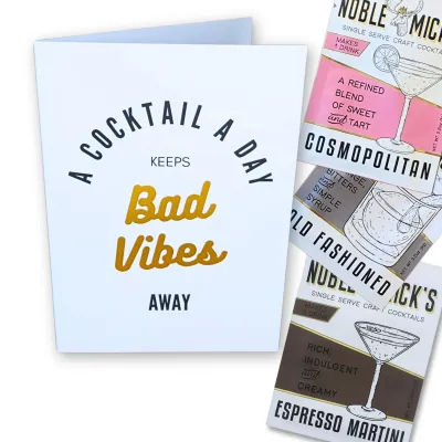 Noble Micks Bad Vibes Drink Greeting Card