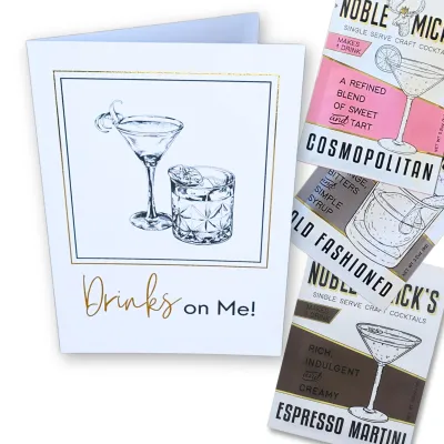 Noble Micks Drinks On Me Greeting Card