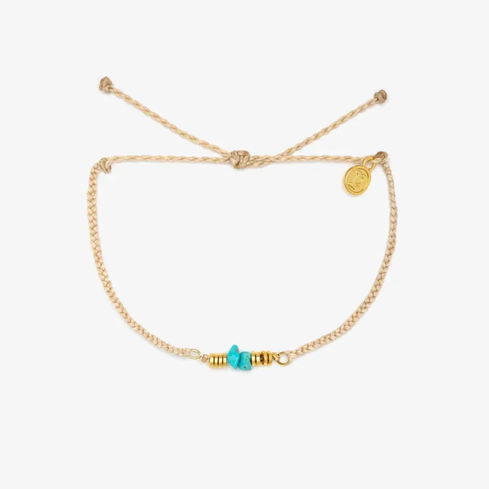 PuraVida Turquoise Chip Braid Anklet
