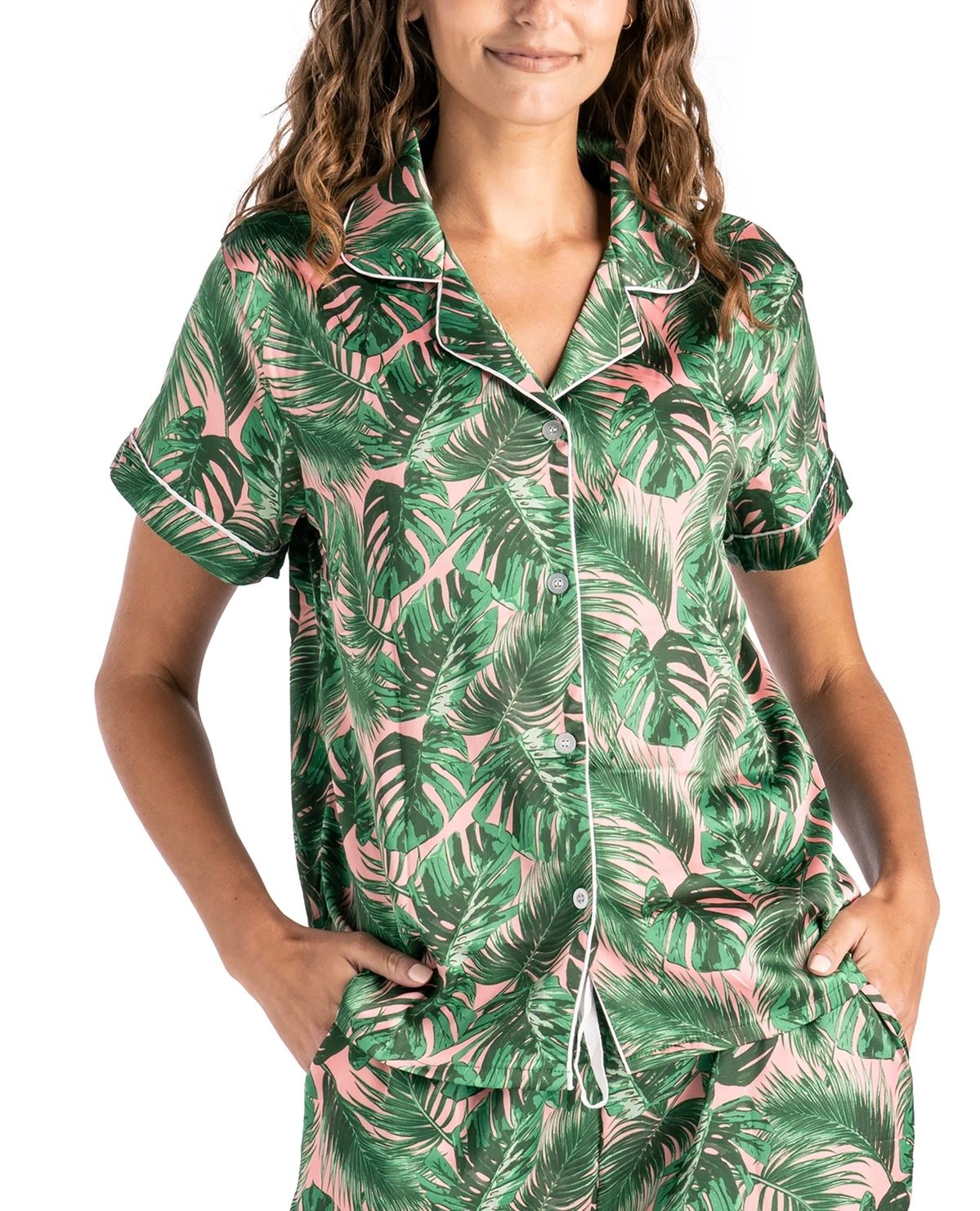 HelloMello Aloha Bed Satin Pajama Top