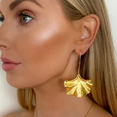 Kassandra Gold Fan Earrings