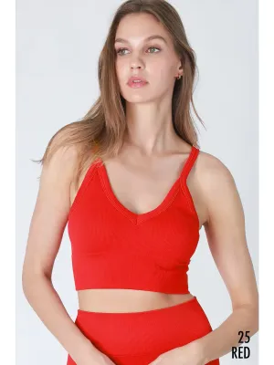NIKIBIKI Ribbed V-Neck Bra Top