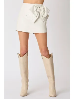 Peach Love Pearl Bow Skort