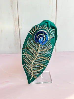 PRIA Blue Feather Headband
