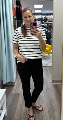 V&amp;L Lucy Striped Cotton Tee