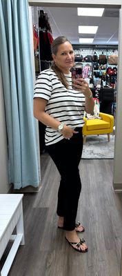 V&amp;L Lucy Striped Cotton Tee