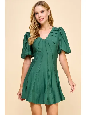 TCEC Hunter Green Deco Seams Dress