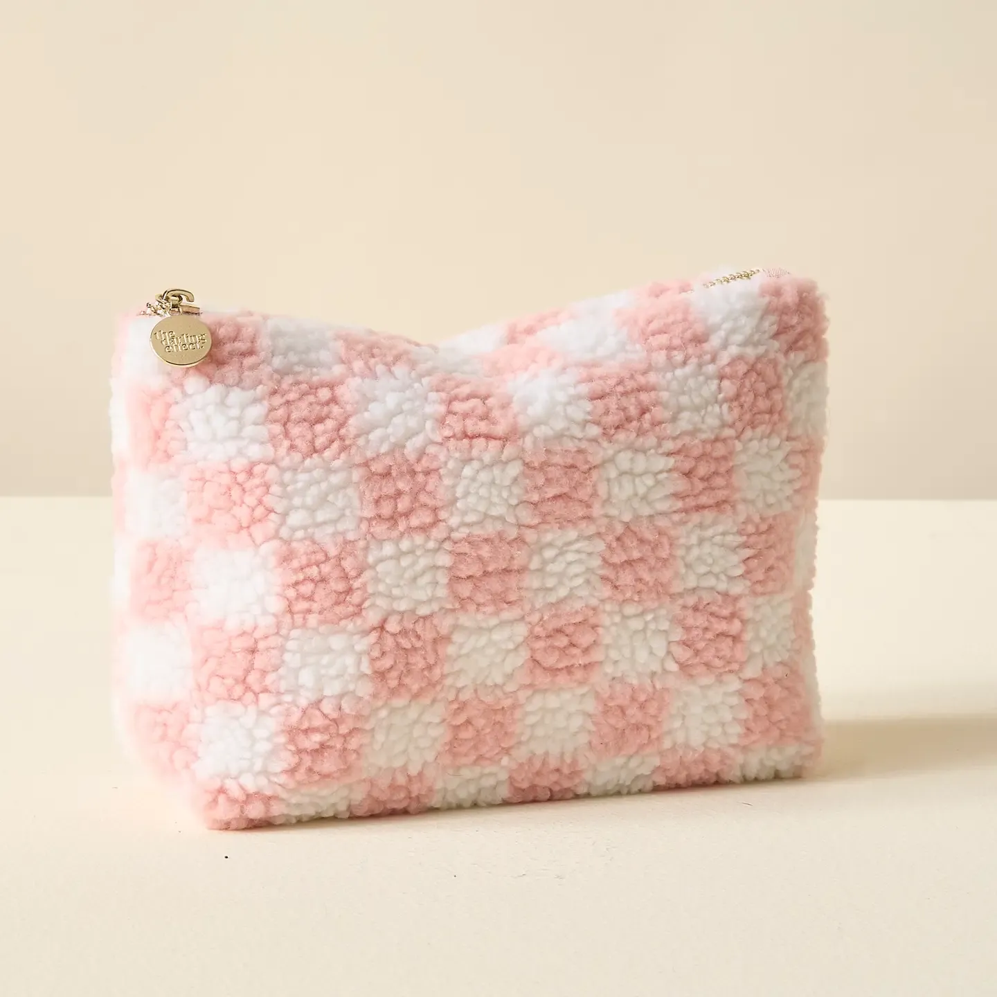 Blush Checkers Zippered Teddy 