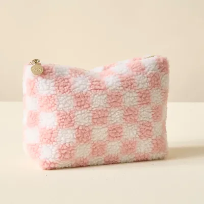 Blush Checkers Zippered Teddy 