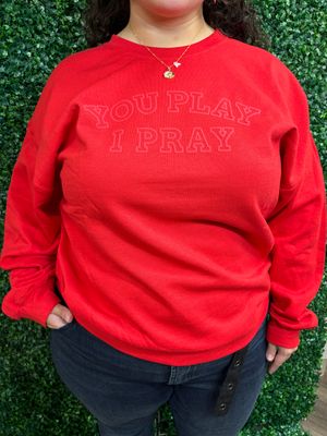 Collegiate Red Puff Sweatshirt