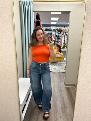 SK Medium Wash Barrel Jeans