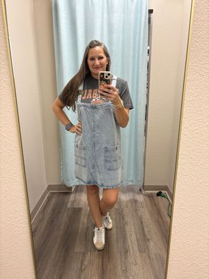 Ellie Light Denim Overall Dress