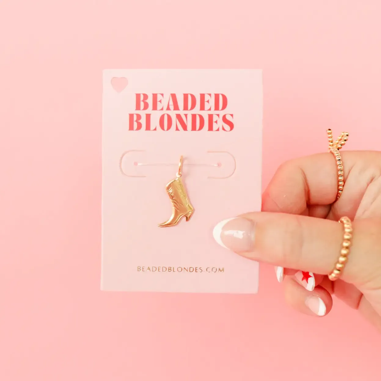 BB Gold Cowgirl Boot Charm