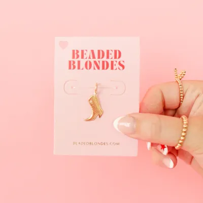 BB Gold Cowgirl Boot Charm