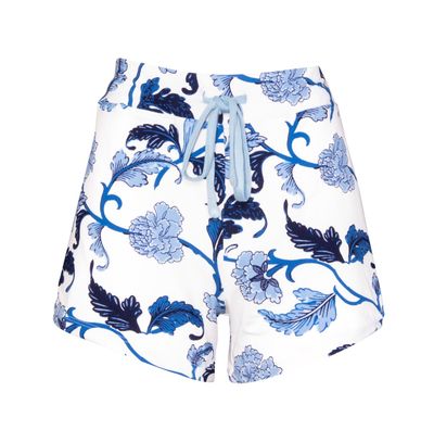AmandaBlu Sleep Shorts- Blu Acanthus Leaf