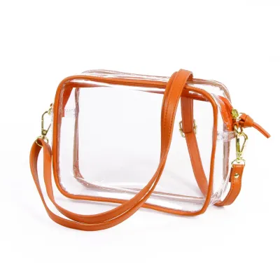 Bridget Burnt Orange Clear Purse